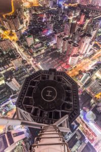 grey concrete buildings in aerial photography